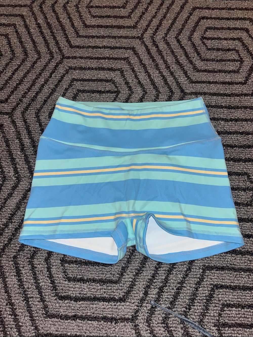 Women’s Blue Striped Athletic Shorts